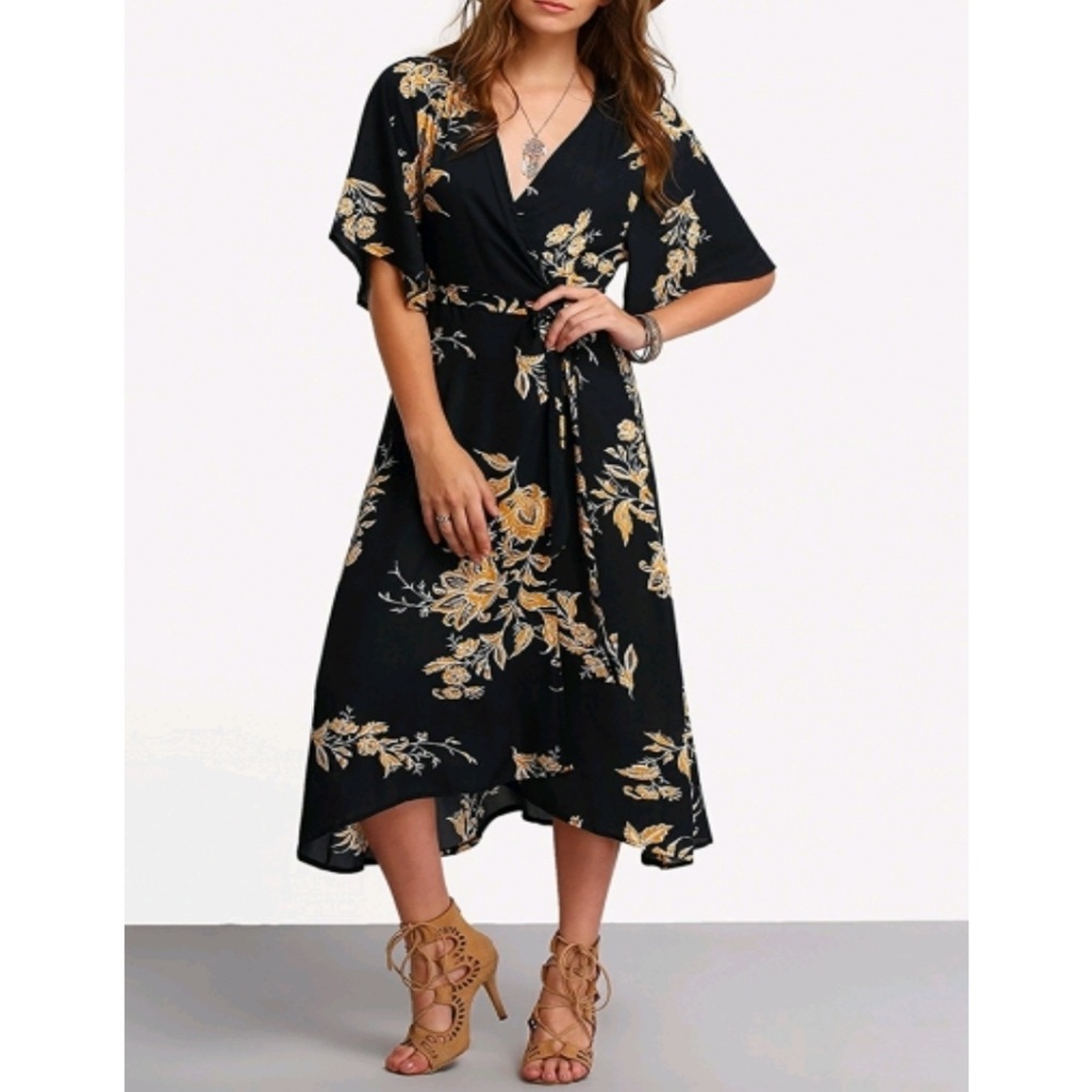 CUPSHE BOHO V-NECK WRAP DRESS - Picture 2 of 4